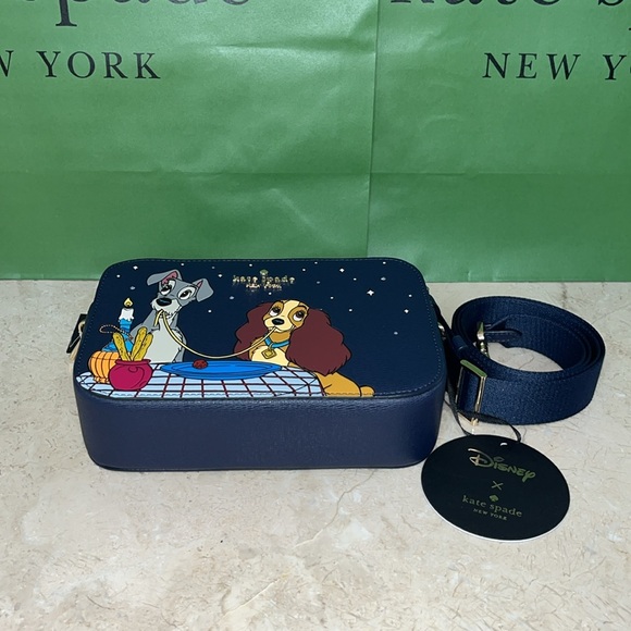 ♠️kate spade X Disney Lady and the Tramp Camera Crossbody Bag, Parisian Blue NWT - Picture 11 of 14